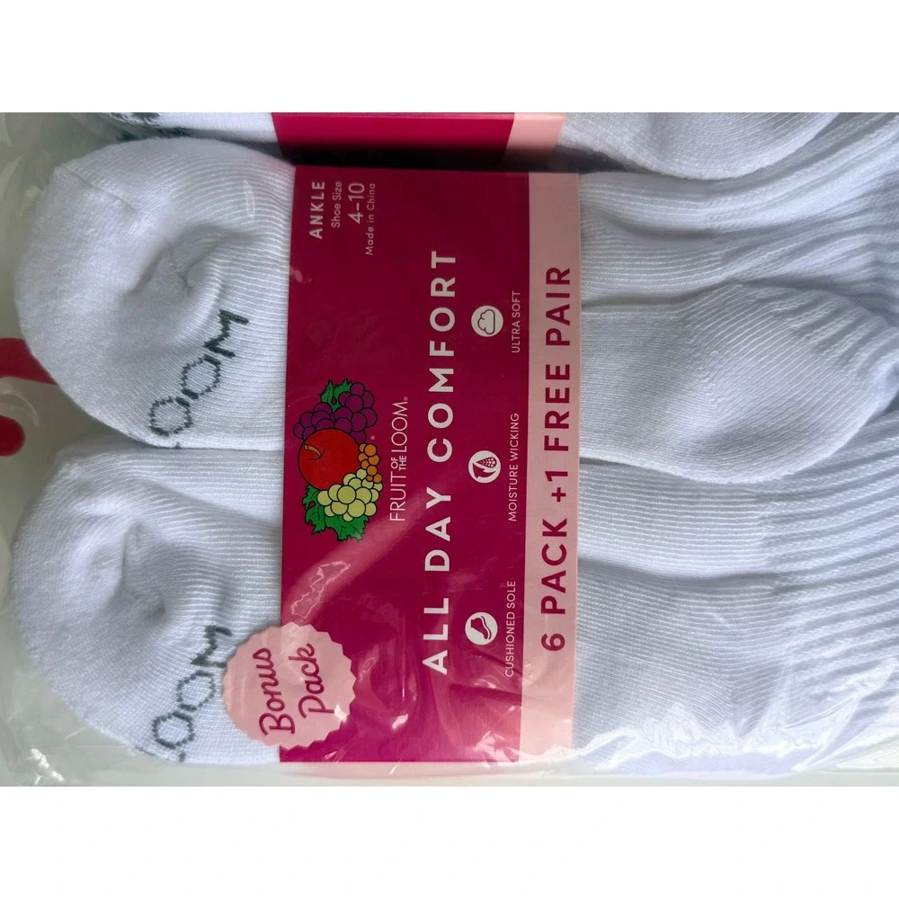 Fruit of the Loom Women's Ankle Socks – 14‎ Pair Bundle (NEW) 2 packs of 7